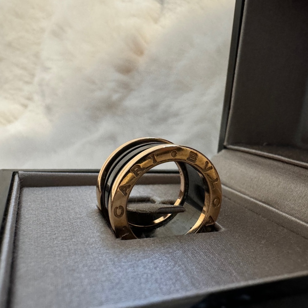 Bulgari B.zero1 Ring Black Ceramic 18k Rose Gold - Picture 5 of 13
